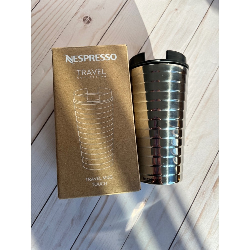Nespresso Travel Mug Touch & Barista Ice Tray Set Stainless Steel New in Box